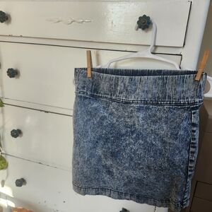 Forever 21 Blue Acid Wash Mini Skirt